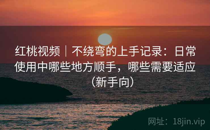 红桃视频｜不绕弯的上手记录：日常使用中哪些地方顺手，哪些需要适应（新手向）