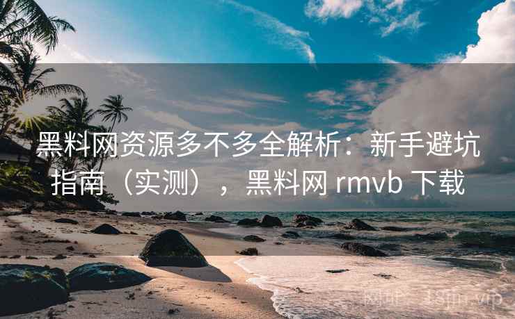 黑料网资源多不多全解析：新手避坑指南（实测），黑料网 rmvb 下载